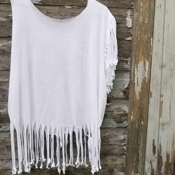 American Flag Graphic print Fringe boho Tee - Picture 3 of 4